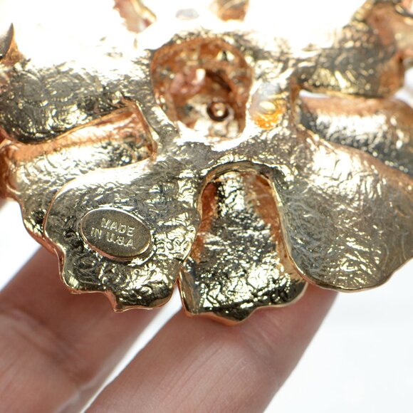 Oscar de la Renta Rose-gold Blooming Bold Flower Collar Necklace - Picture 10 of 11